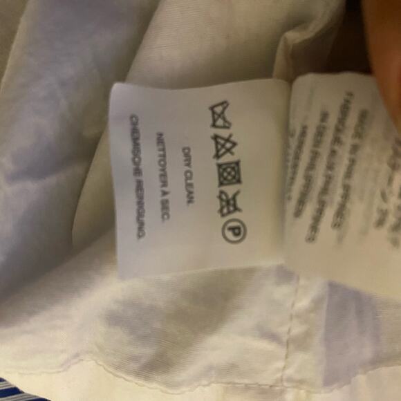 J Crew Coastal Grandma Preppy Striped V Neck Rope Tie Waist Dress Blue White 0 - Picture 8 of 9